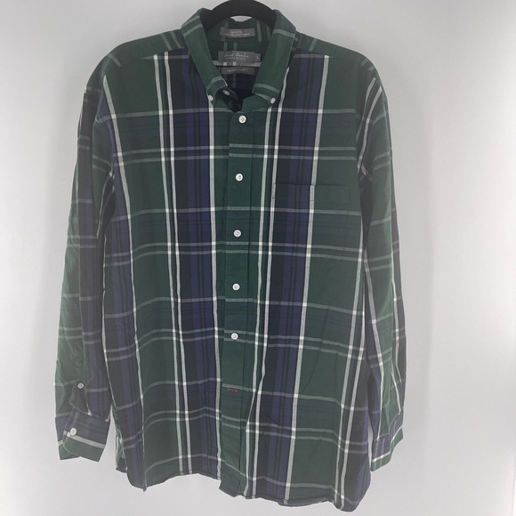 Daniel Cremieux Mens Green Plaid Checks Button Up Long Sleeve Casual Shirt L - Picture 1 of 5